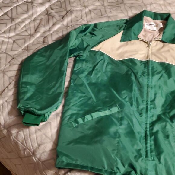 Vintage Swingster Jacket Mens Large Green Beige Full Zip Made in USA 80's Farm - Picture 5 of 8